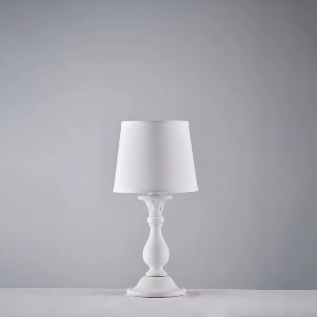 Lumetto Shabby Chic Lucca Bonetti Illumina in Legno Bianco con 1 Luce E14