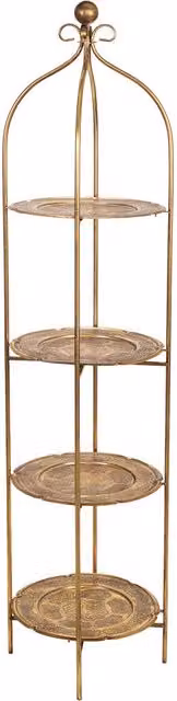 Scaffale in metallo dorata 43x43x186 cm