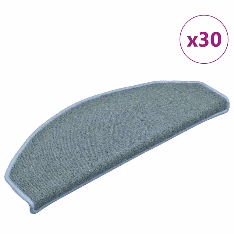 vidaXL Tappetini per scale autoadesivi semicircolari in polipropilene, 30 pezzi, Blu, L: 65 cm, P: 40 cm, H: 4 cm