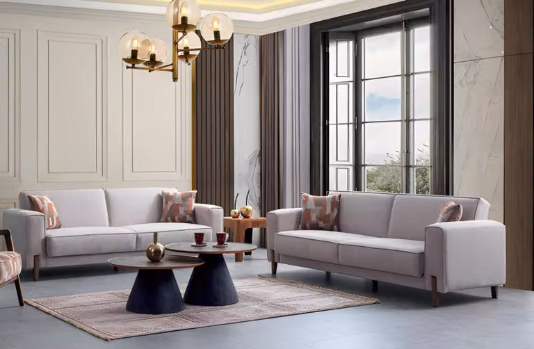 Luxus Sofagarnitur 3 Sitzer Sofa 2x Modern Elegante Design Möbel Couchen