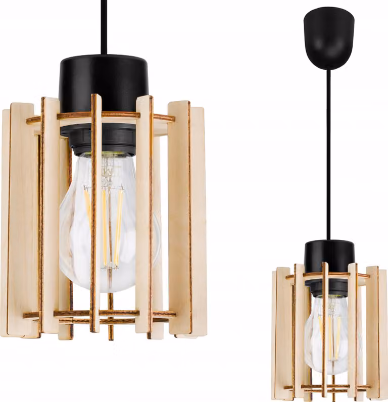 Moderna Lampada A Sospensione A Led In Legno