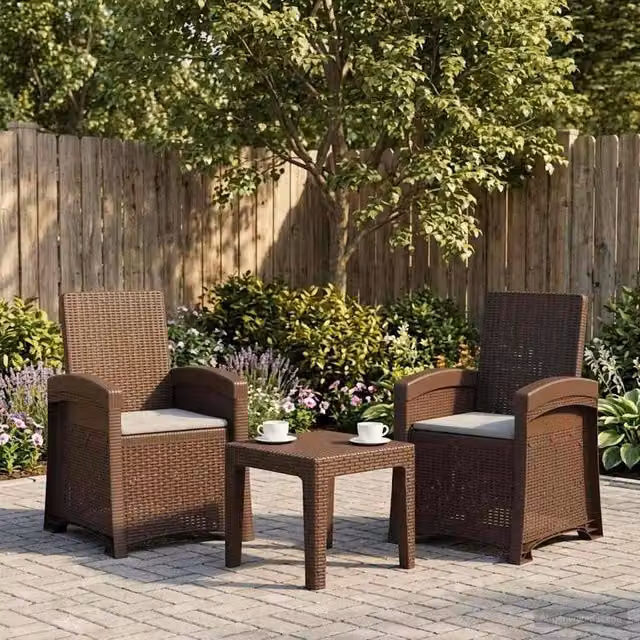 Sedia da giardino reclinabile effetto rattan 2 pz PP 8012023