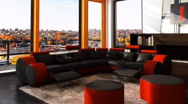 Designer Ledercouch Ecksofa Wohnlandschaft  Eu Ledersofa Eckcouch Sofa