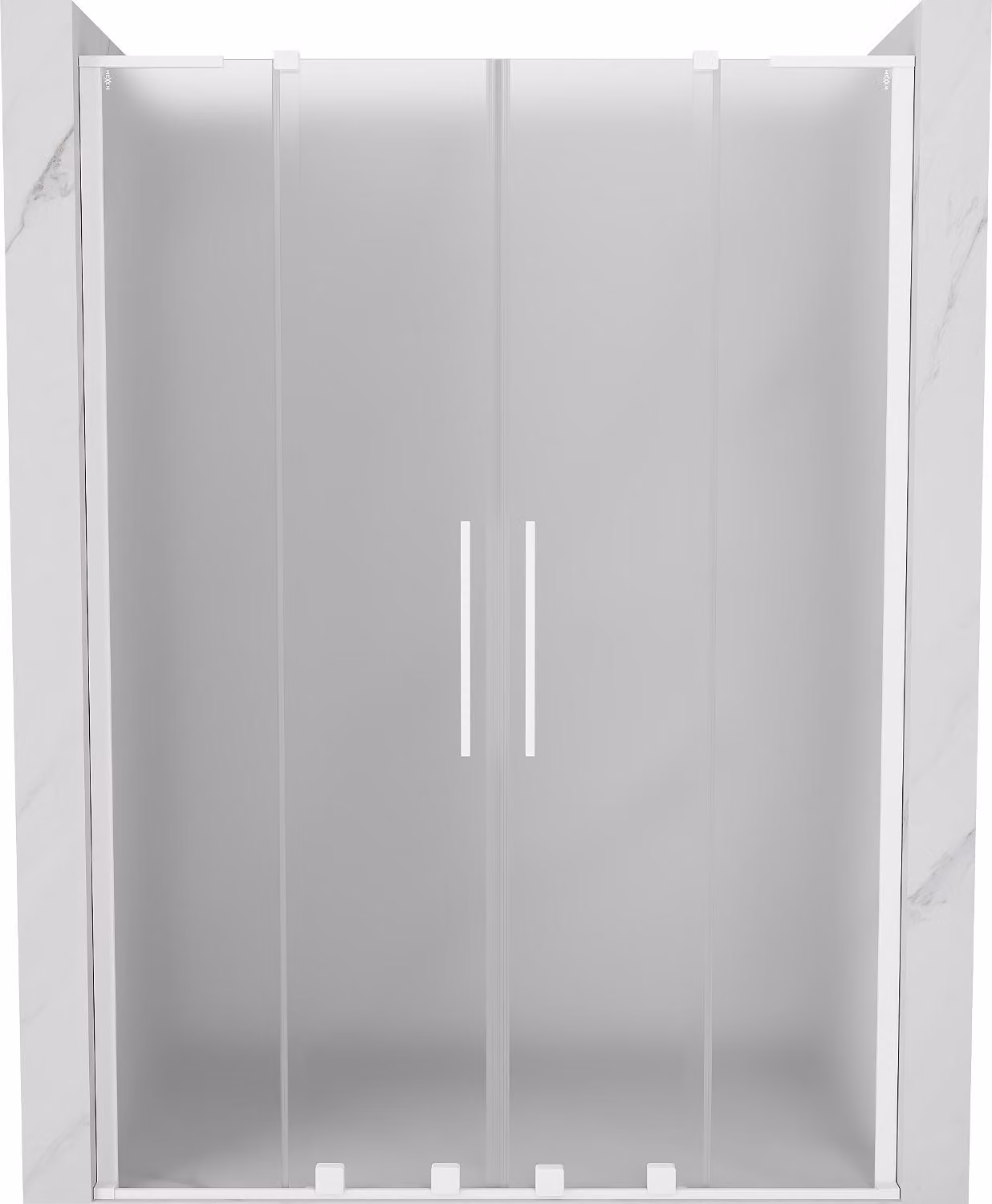 Mexen Velar L Duo porte doccia scorrevoli 150 cm, satinato, bianco - 871-150-003-32-20