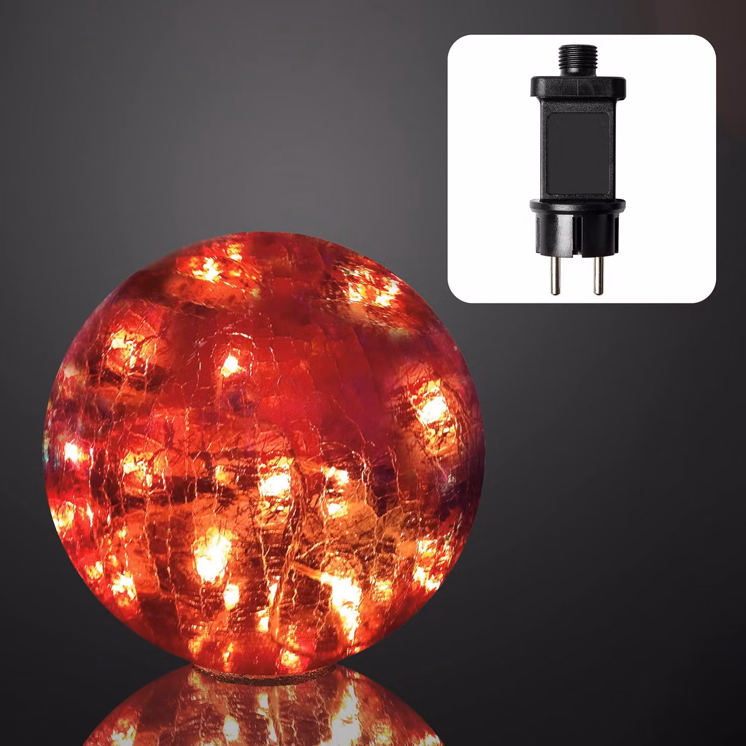 Illuminazione esterna a LED, vetro, colore rosso, dimensioni 30x30x30 cm, 32 LED