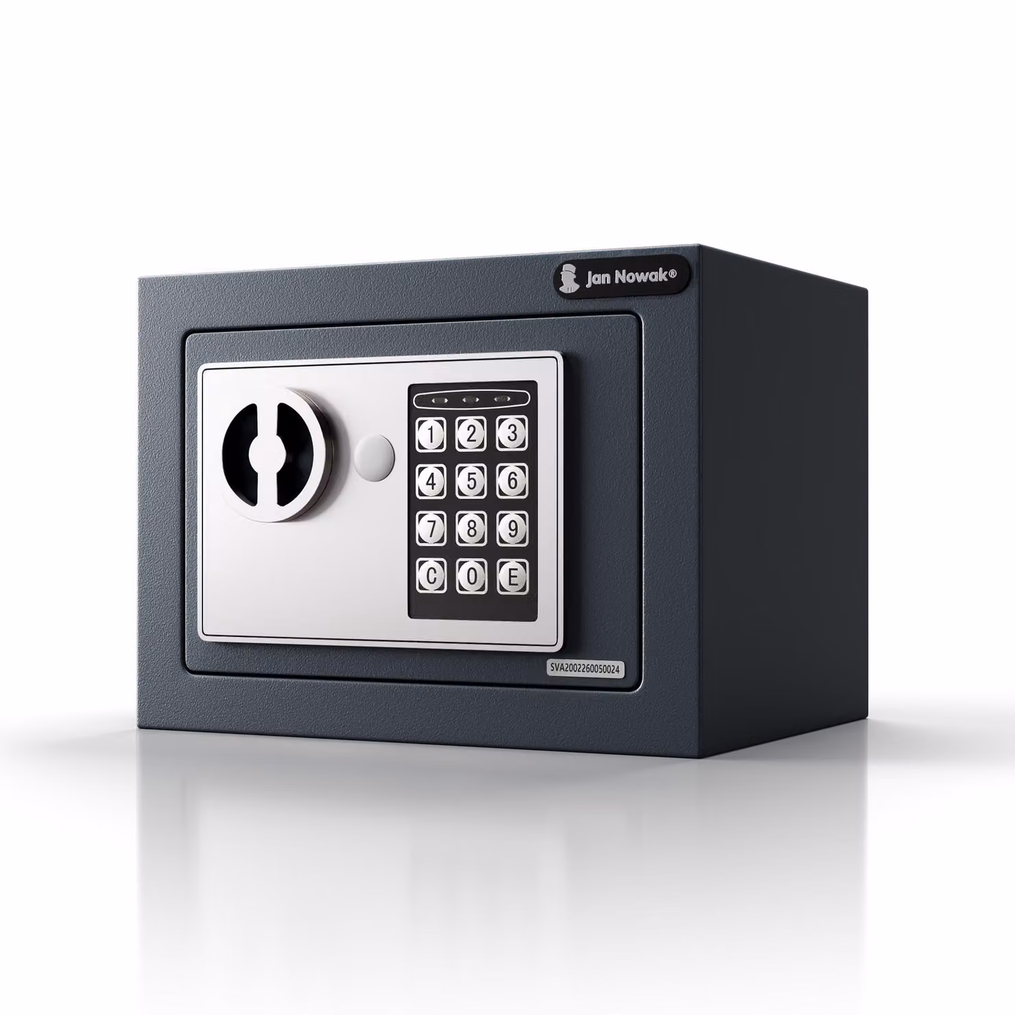 Mini cassaforte elettronica da interno con combinazione numerica, ideale per contanti e gioielli, dimensioni 230 x 170 x 170 mm: HECTOR
