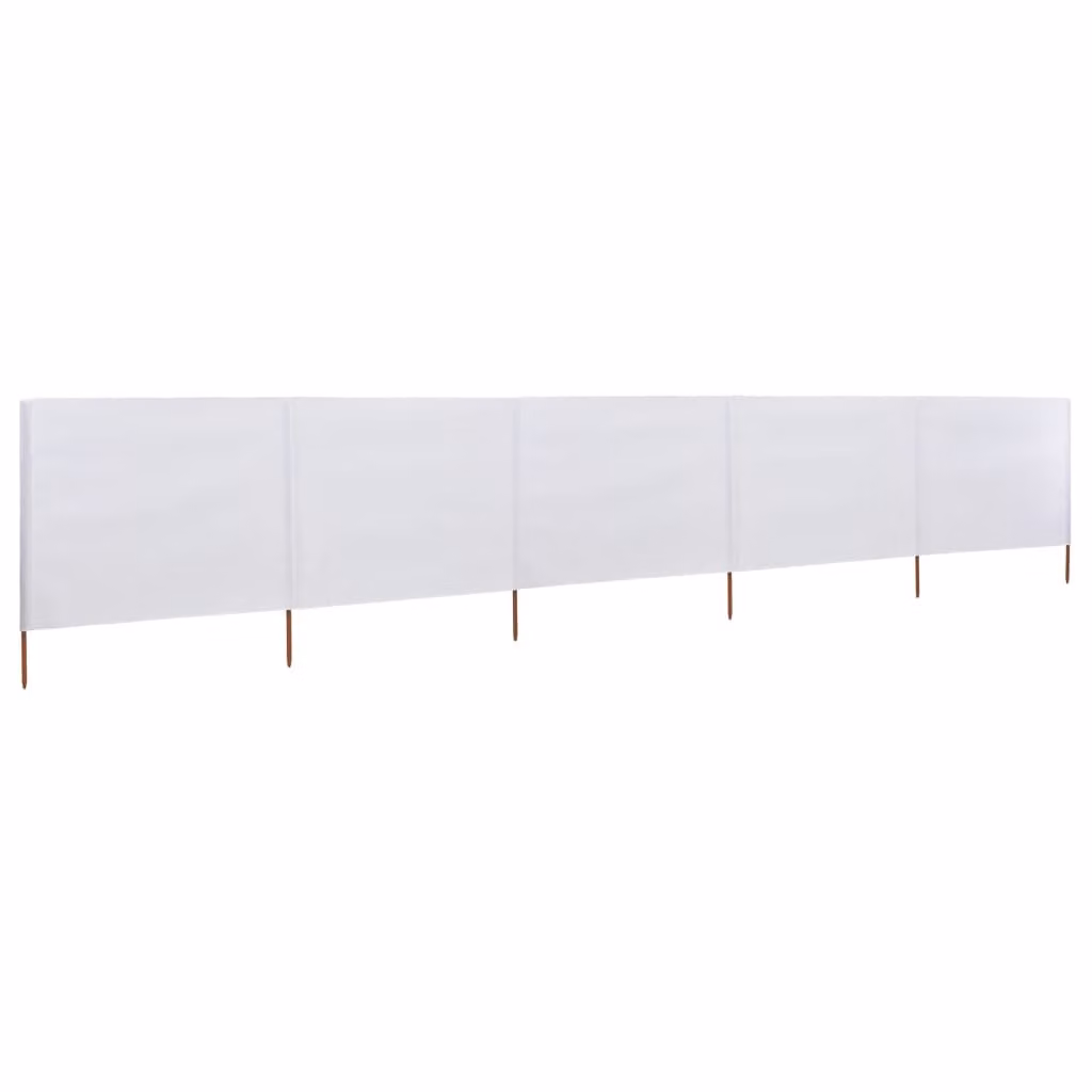 vidaXL 5 pezzi di tessuto frangivento 600 x 80 cm bianco sabbia