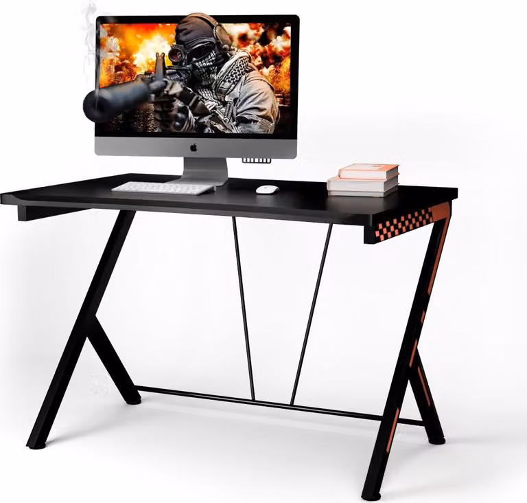 Scrivania da gaming da 116 cm con design ergonomico 116 x 75 x 77 cm nera