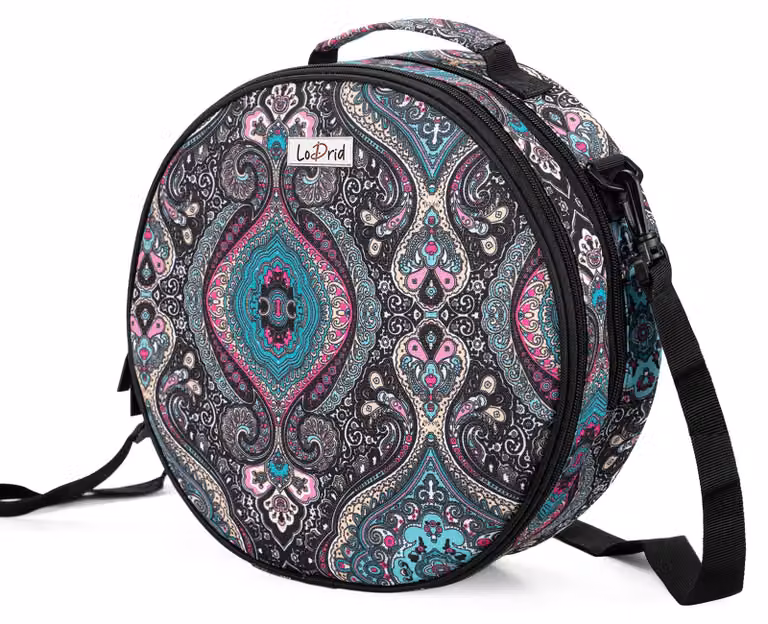 Borsa di stoccaggio rotonda per progetti di ricamo, Totem, 30,5 cm