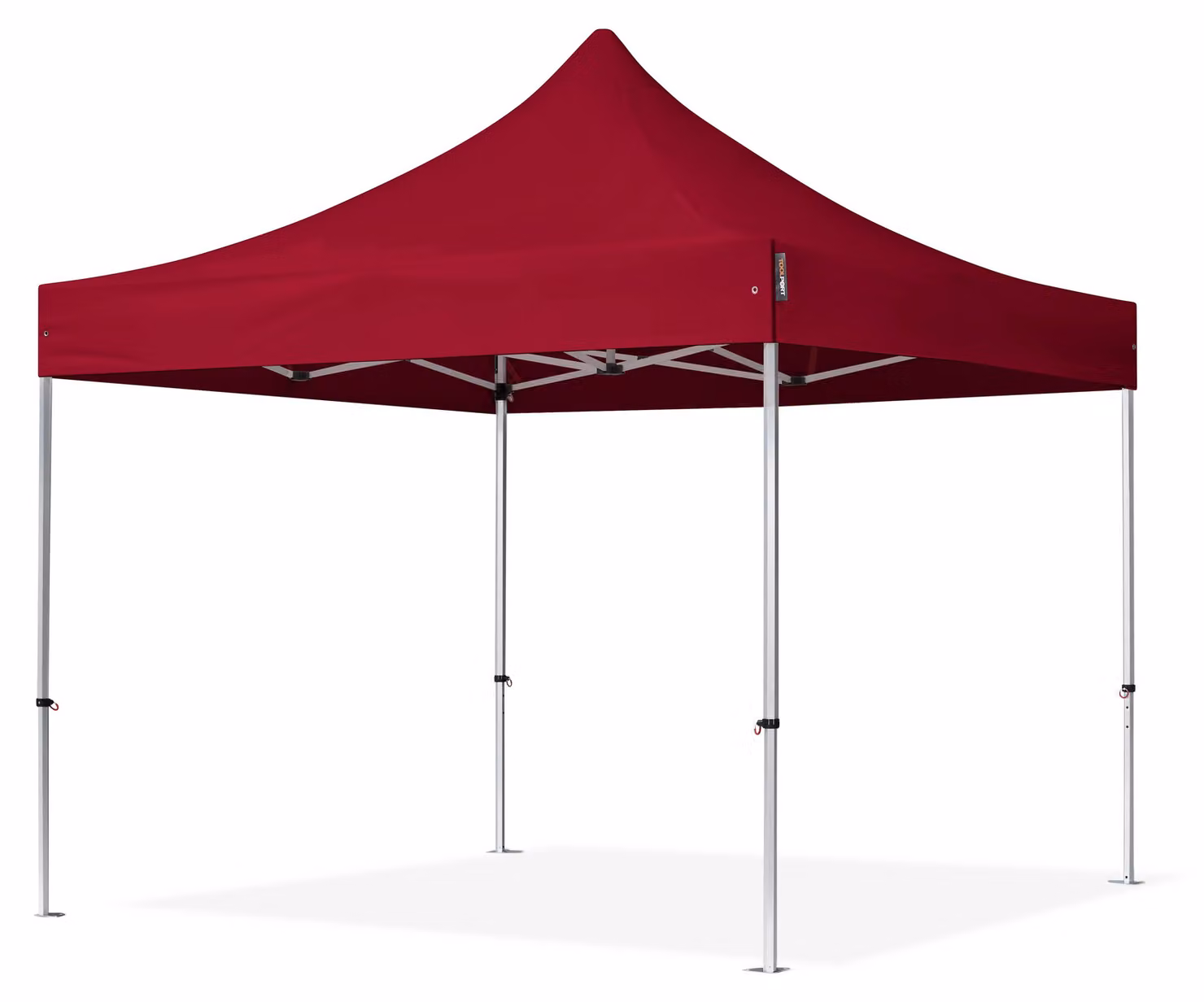 TOOLPORT 3x3m gazebo pieghevole PES, PROFESSIONAL alluminio, rosso