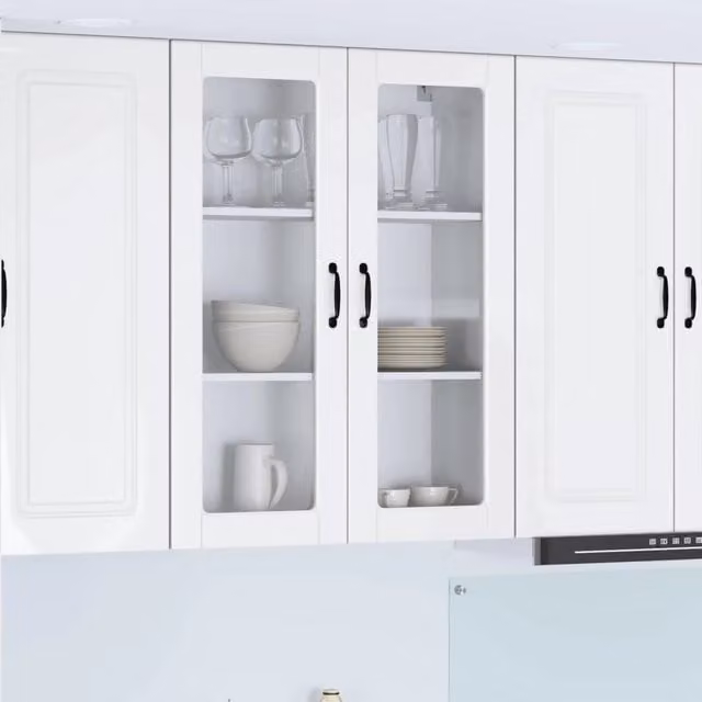 Armadio da cucina a parete vidaXL Bianco Lucido con scaffali e ante a battente L/P/H: 80 x 31 x 100 cm