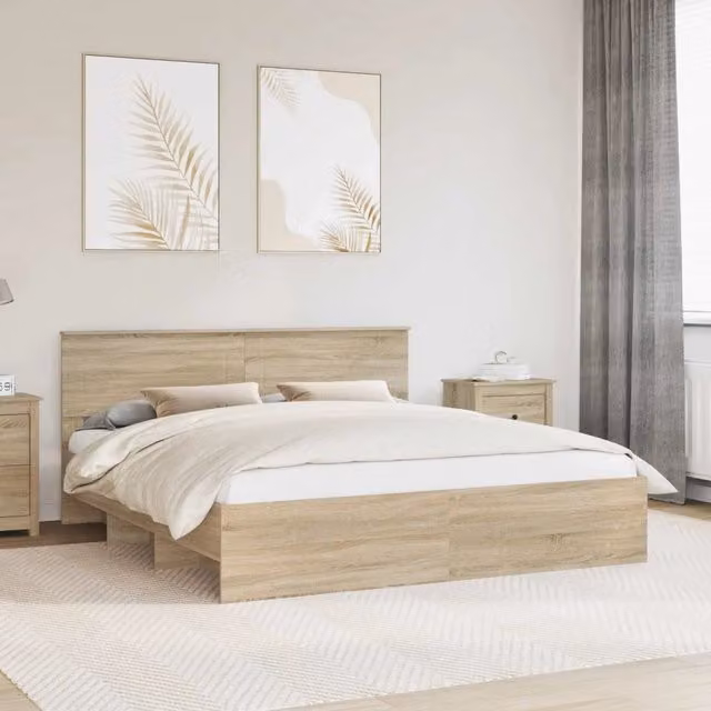Struttura del letto con testiera Rovere Sonoma 180 x 200 cm 3408825