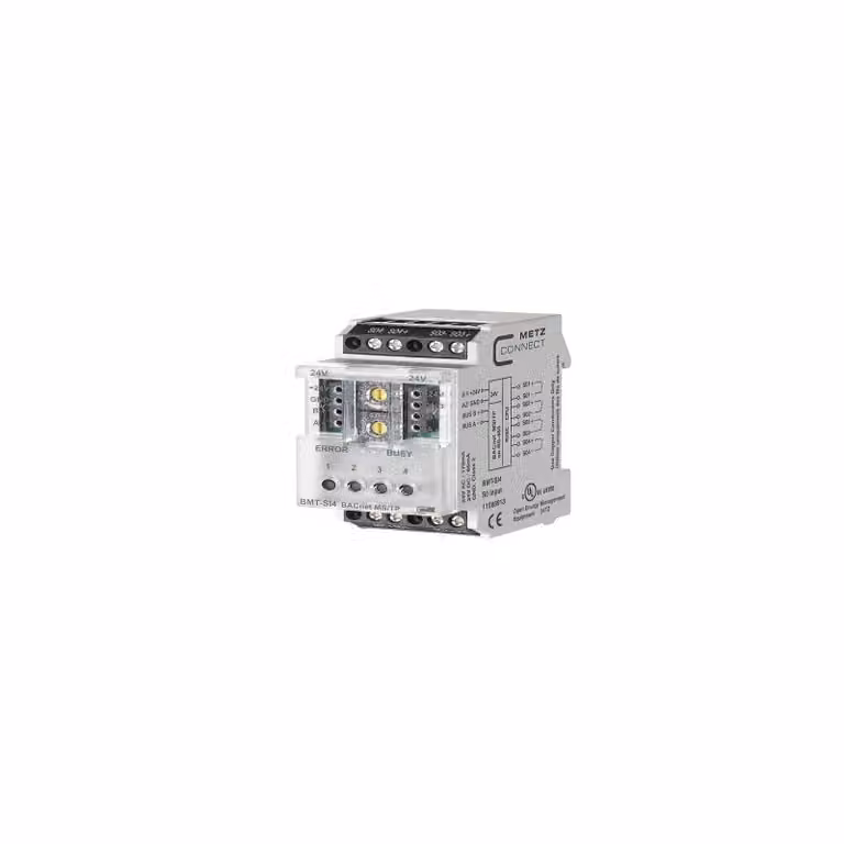 METZ CONNECT BMT-SI4 BACnet MS/TP, ingresso, 4 canali, RS-485, stato, IP20, IP40, 24 V