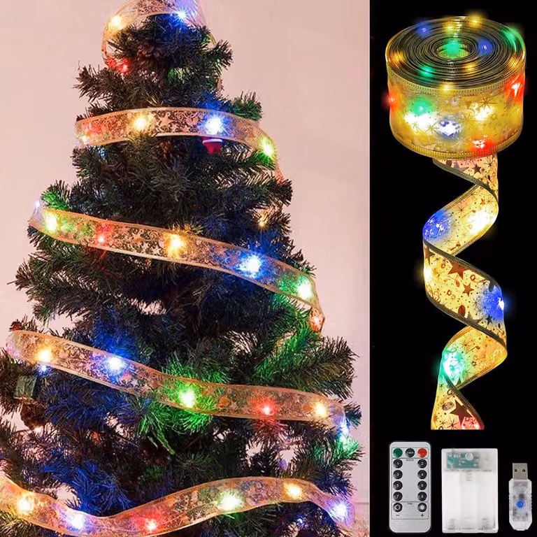 Catena luminosa a LED, 10 metri, 100 LED colorati, nastro flessibile