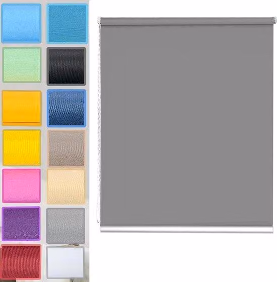 Tenda a rullo oscurante - Semplice protezione solare - Privacy e oscuramento - Facile da installare - 65 x 100 cm - Grigio scuro