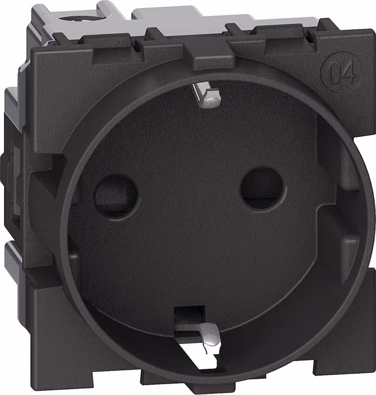 Schuko-Steckdose Sockel2P+T 16A 2 Module BTicino Living Now K_4141 Dark