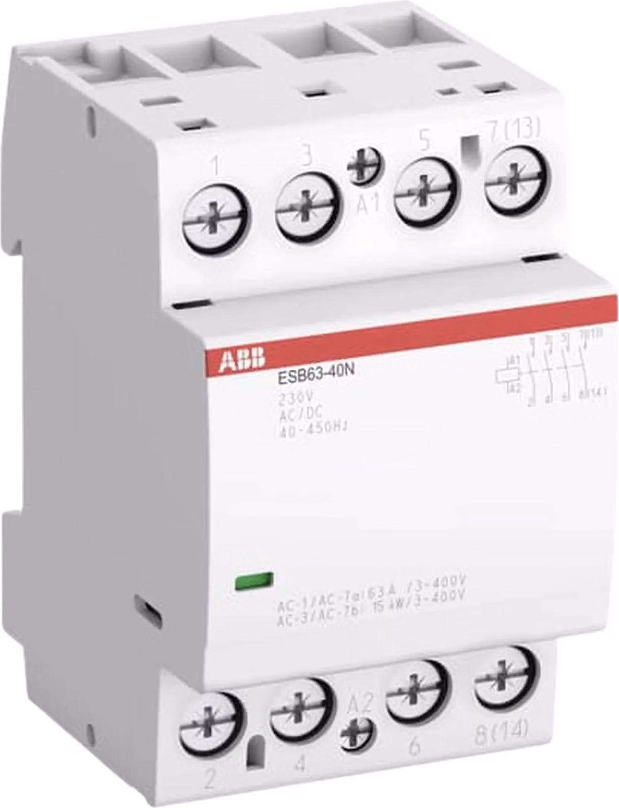 Contattore di installazione , 63 A, 4S/0Ö, 230 V CA/CC, 1 pz.