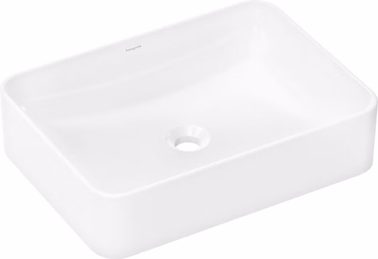 hansgrohe Xuniva Q lavabo à poser, SmartClean, sans trop-plein, sans trou pour robinet, 550x400mm, blanc, 61075450, 61075450