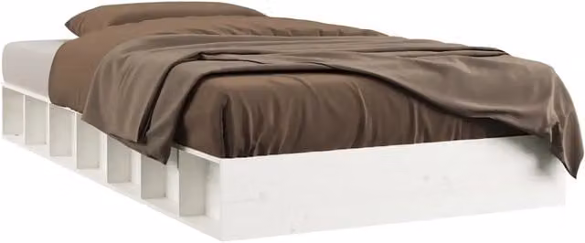 Letto matrimoniale | Letto per adulti | Giroletto Bianco 135x190 cm Double in legno Massello
