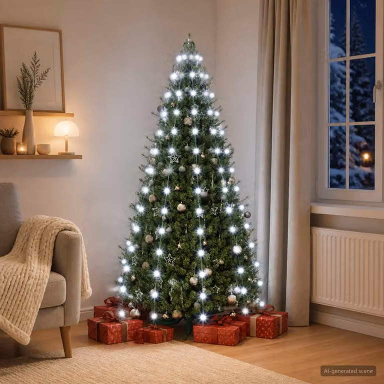 vidaXL Ghirlande luminose per alberi di Natale 150 LED Bianco freddo