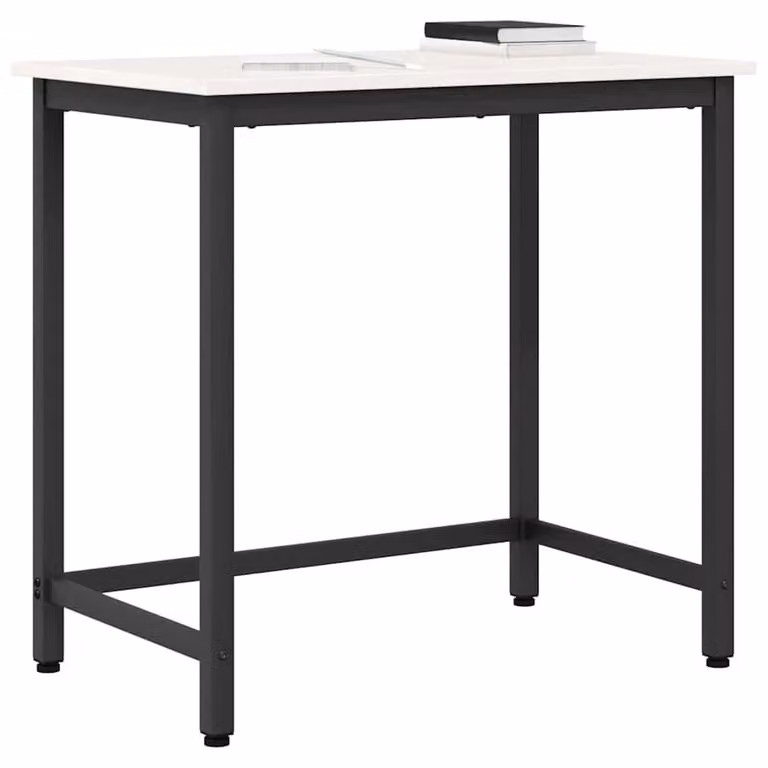 Solidchoice - Scrivania regolabile in altezza, in legno e acciaio, colore bianco