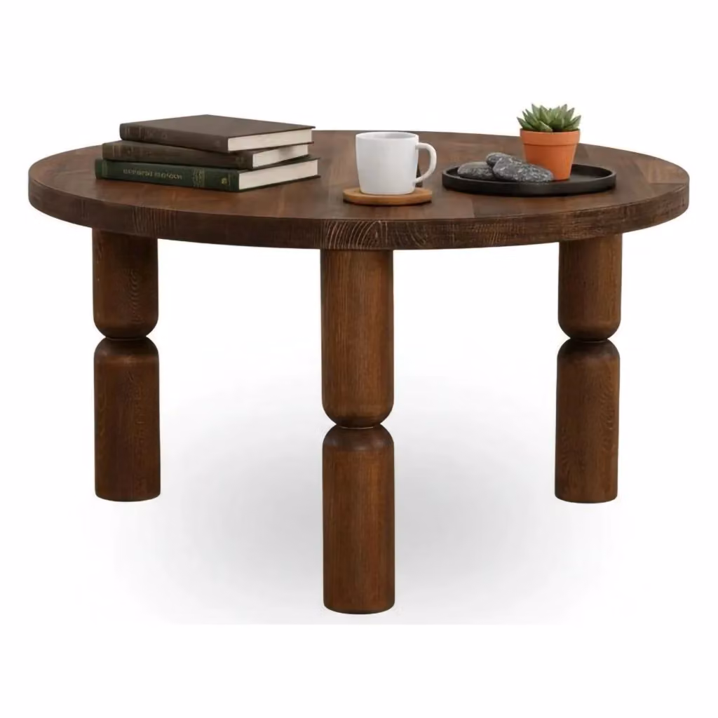 Tavolino da salotto moderno DMORA in legno color noce, L 70 x P 70 x H 40 cm – 2