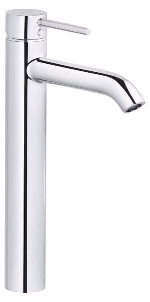 Miscelatore per lavabo, monocomando, con un foro, in ottone cromato, 325 mm, portata 5 l/min