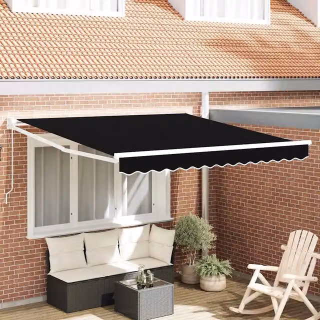 Tenda retrattile Nero 350 x 250 cm 100% Poliestere e Alluminio 3330329