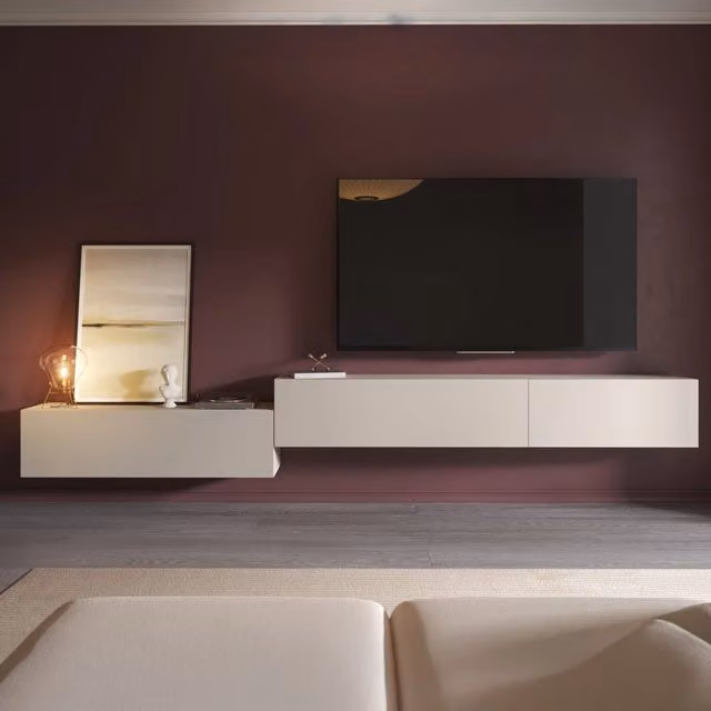 Parete Attrezzata Modulabile DMORA Gavala per Soggiorno, Beige, Montaggio a Parete – 1
