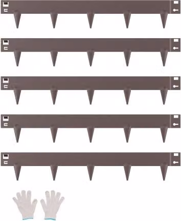 VEVOR Bordatura in Acciaio Metallo Antiruggine per Giardino, Bordatura Pieghevole per Prato Resistente, Facile da Installare, Divisorio Aiuole Cortile, Marrone 5 Pezzi 990 x 156 x 1,5 mm