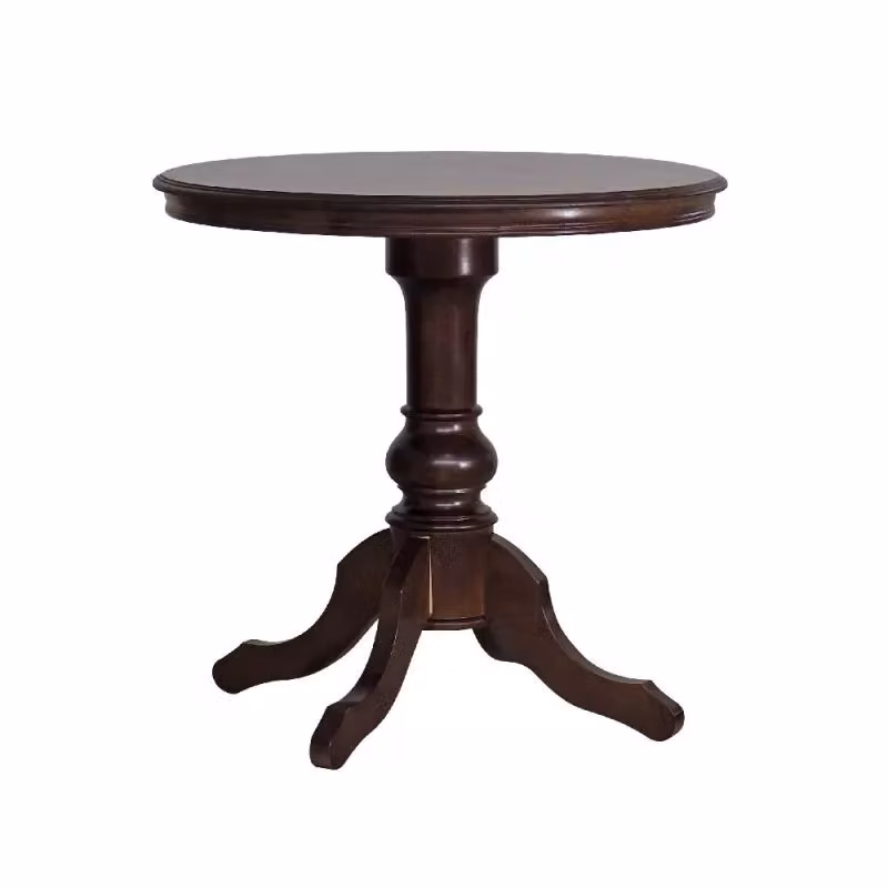 Tavolo rotondo classico in legno di pino color noce Mobili 2G L/P/H: 80 x 80 x 78 cm – 2