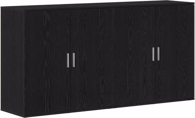 Credenza 2 pz | Madia | Buffet da pranzo | Armadio da pranzo Rovere Nero 79 x 38 x 80 cm Legno multistrato