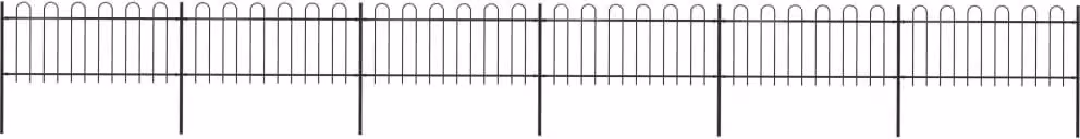 Recinzione da Giardino con Parte Superiore ad Anello in Acciaio 1070x80 cm Nera