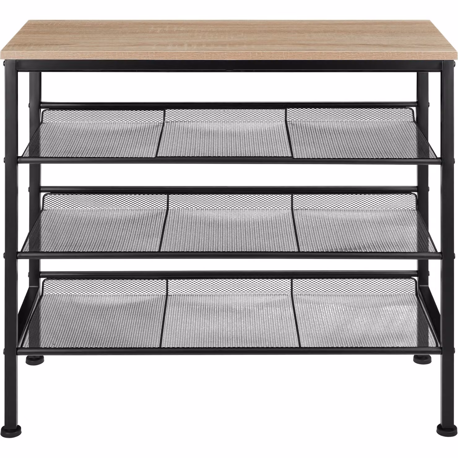 Scarpiera Industriale tectake in Legno Rovere e Metallo, Marrone, L 75,5 x P 30,5 x H 69,5 cm – 3