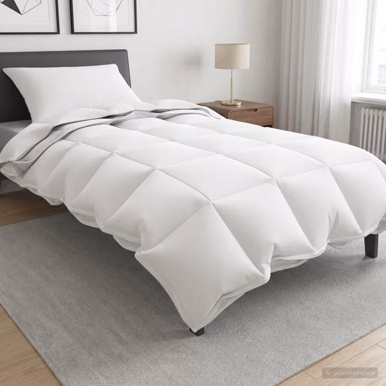 Set di 2 piumini vidaXL in fibra di bambù per tutto l'anno, bianchi, L/P/H: 140 x 200 cm