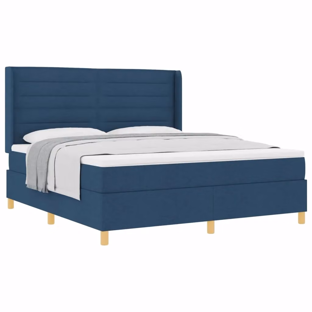 Letto a molle moderno vidaXL in tessuto blu con dettagli oro L/P: 180 x 200 cm, H: 203 cm – 2