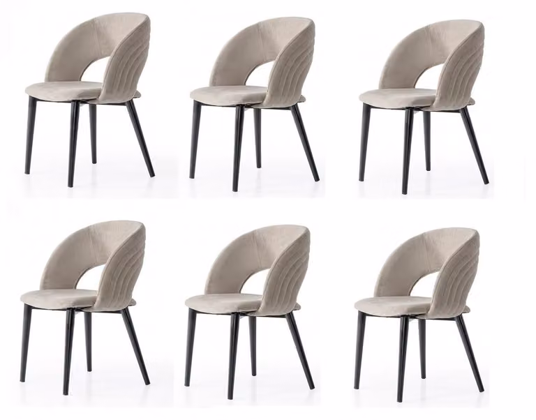 Set di 6 sedie beige: comode, moderne, eleganti, morbide, classiche