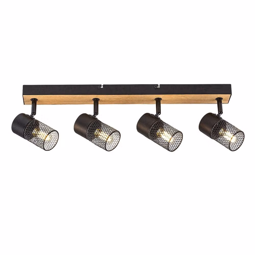 Striscia luminosa rovere / nero E14 4x40W Metta 71154 Rabalux