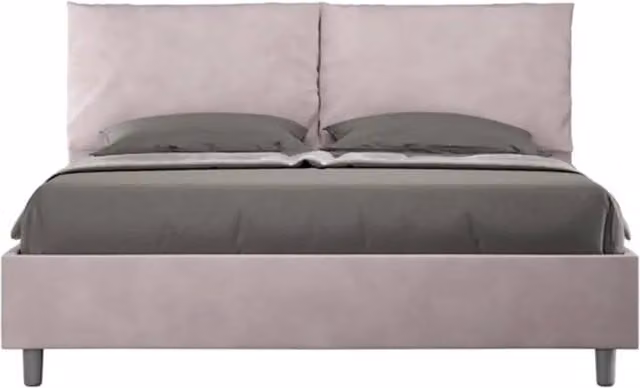 Letto matrimoniale contenitore imbottito 160x190 microfibra glicine Antea