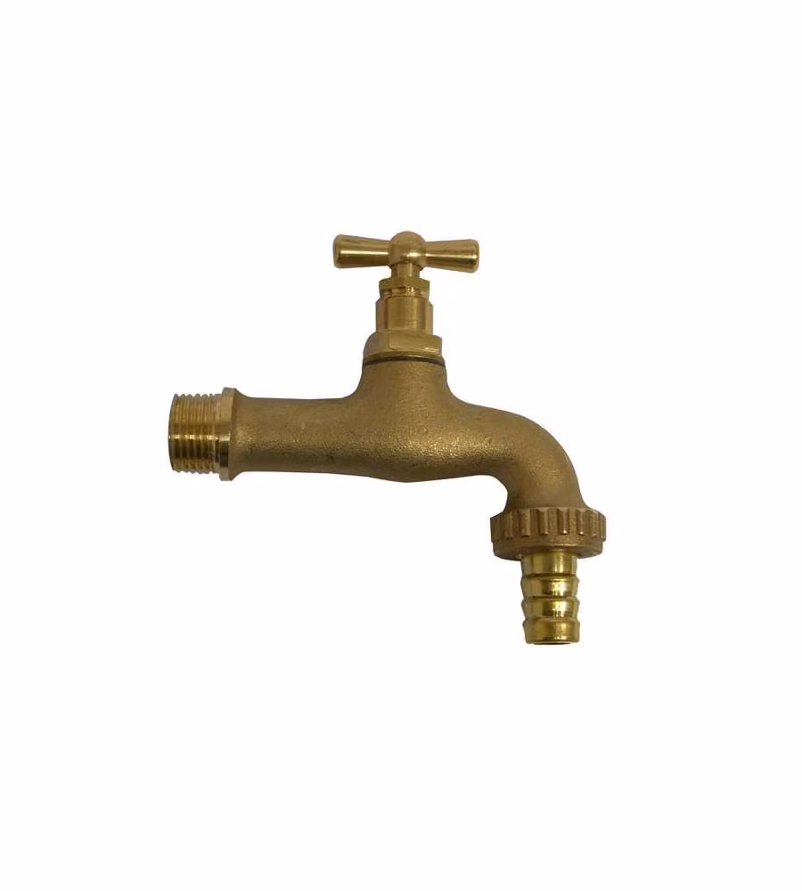 Rubinetto Ottone Sabbiato Vite 1/2" Portagomma 3/4"