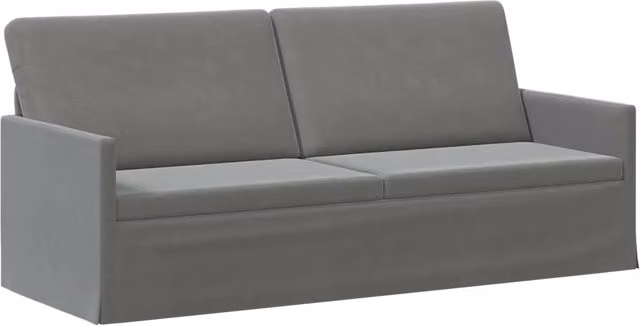 Divano a 3 posti moderno vidaXL in velluto grigio con struttura in metallo L: 190 cm, P: 81 cm, H: 82 cm