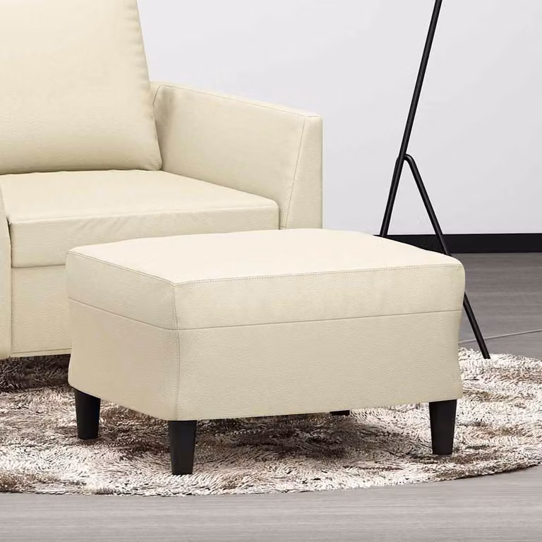 Poggiapiedi vidaXL in similpelle beige L/P/H: 60 x 50 x 41 cm