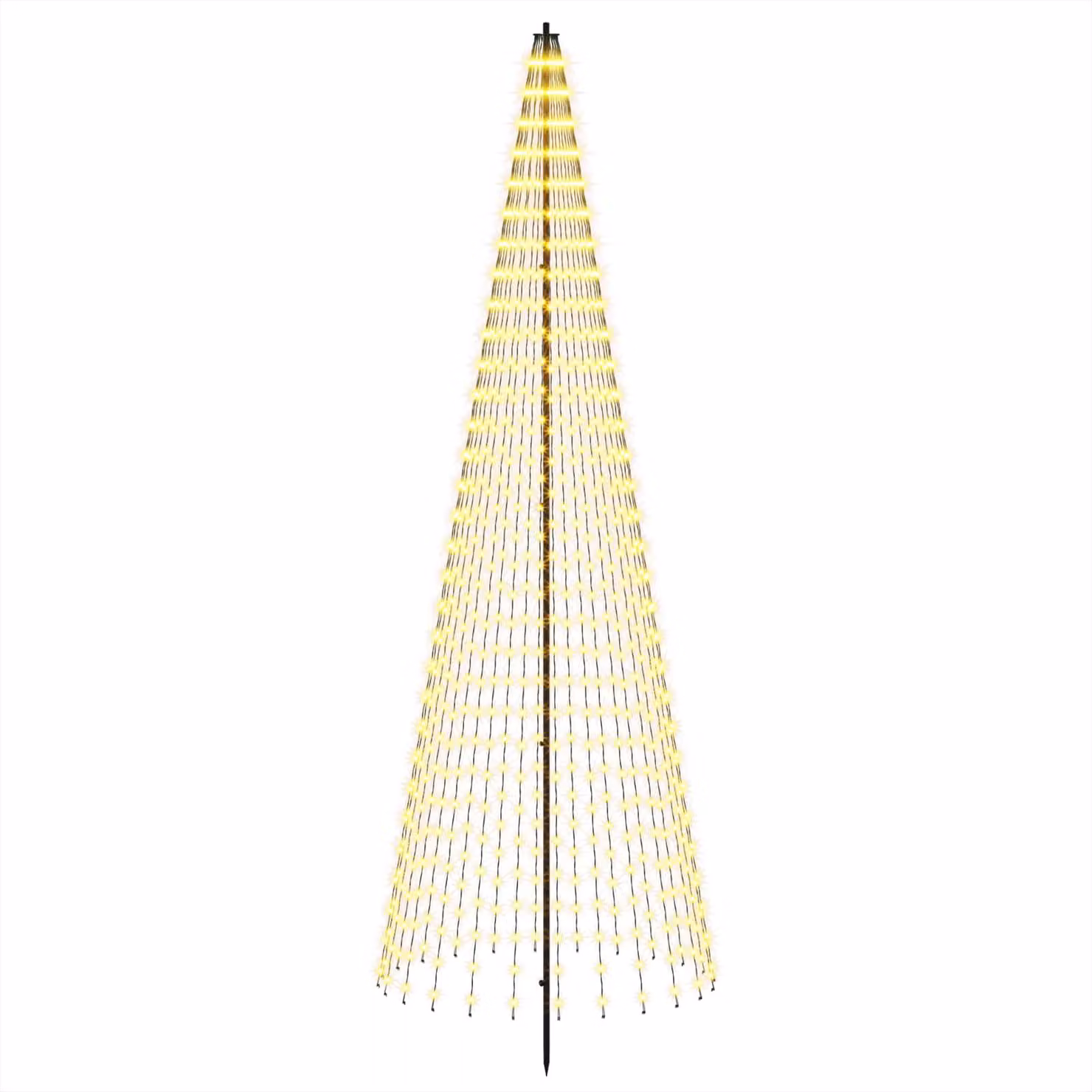 Albero di Natale a LED, 285 cm, 744 LED, luce bianca calda, struttura in ferro, colore nero