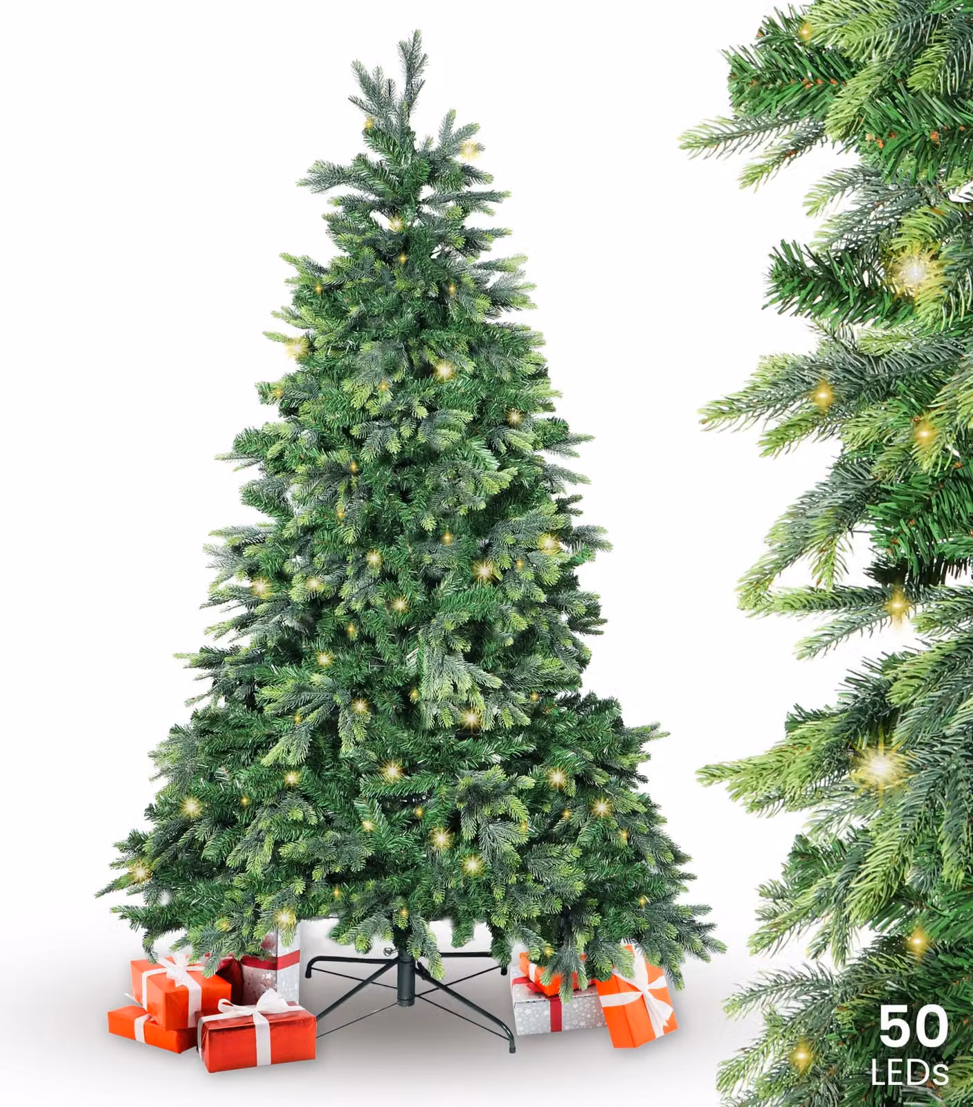 BonTree abete artificiale con albero di Natale a LED: 210 cm : Albero