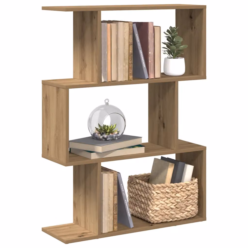 Libreria vidaXL con 3 Ripiani in MDF Marrone Moderno L: 70 cm, P: 24 cm, H: 97 cm