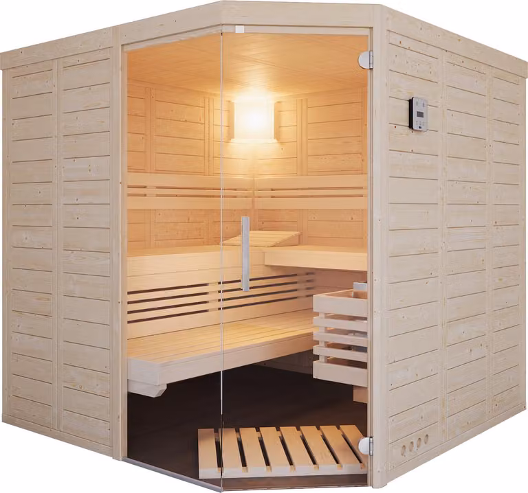 Infraworld Solido 209 Sauna angolare 209x209x200 cm Sauna in legno massello di abete nordico