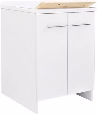 Lavatoio 60X50 2 ante con mobile in nobilitato idrofugo W100 e cesto estraibile - Bianco
