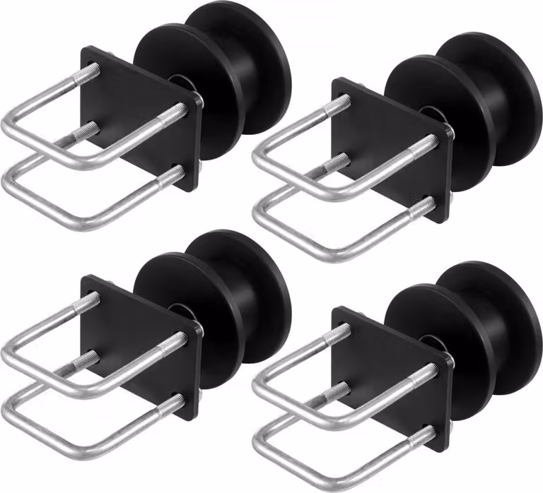 Set per cancelli scorrevoli con scanalatura ad H - 4x ruote su rotaia - rullo a binario 150x293,6 mm - per cancelli e porte stabili - robusto e durevole