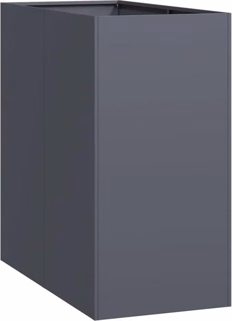 Fioriera rettangolare moderna in acciaio antracite HELLOSHOP26 per esterni L: 80 cm, P: 40 cm, H: 80 cm