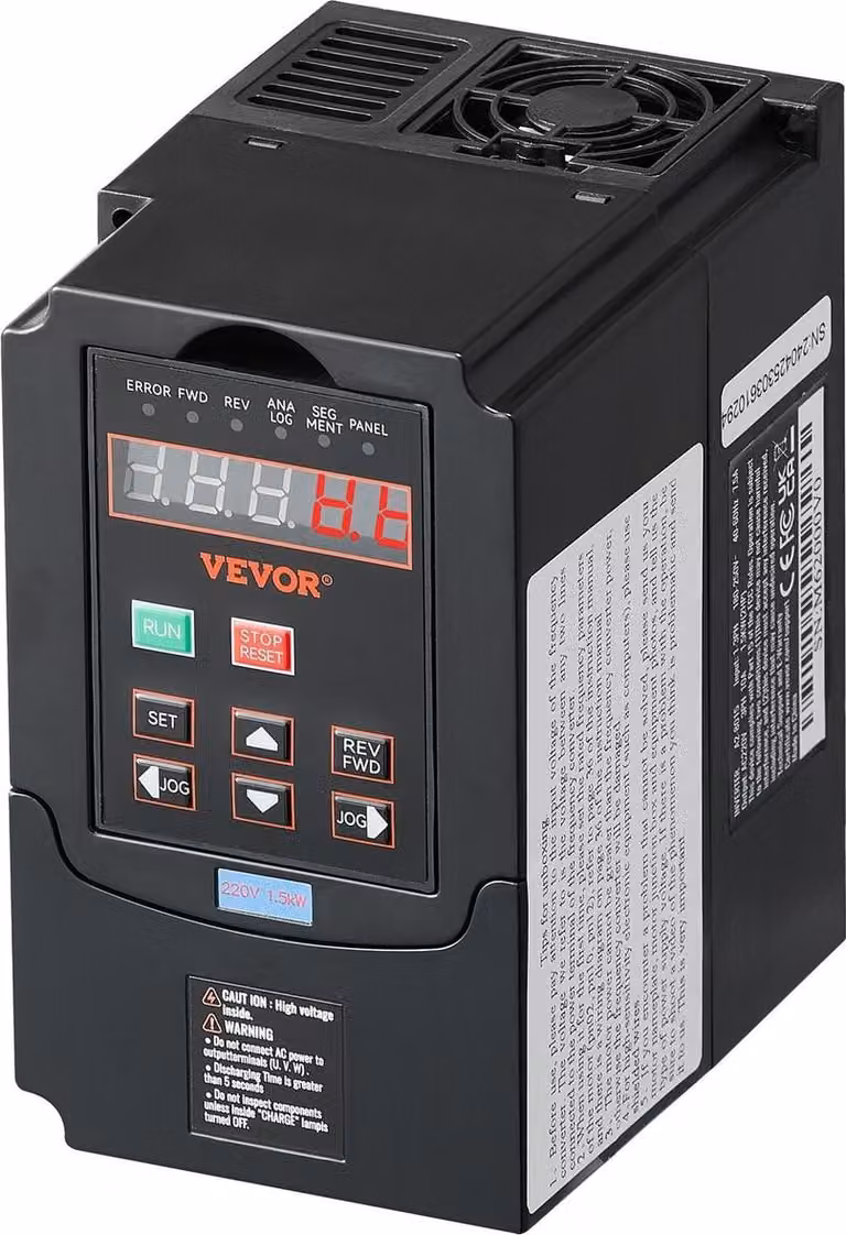 VFD 2HP, 1,5 kW, 7,5 A, 220 V, ingresso monofase o trifase, uscita trifase, 0-400 Hz